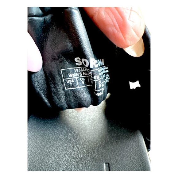 SOREL Roaming Two Strap Black Leather Sporty Comfy Slip On Slide Lug Sole Size 7 - Picture 6 of 13